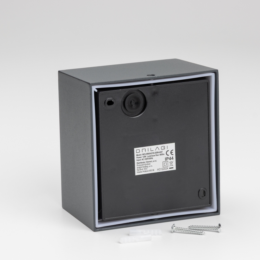 Brilagi - Aplique LED de exterior con sensor TERNI LED/12W/230V antracita IP44