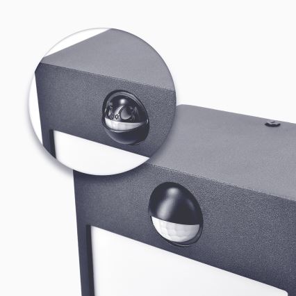 Brilagi - Aplique LED de exterior con sensor TERNI LED/12W/230V antracita IP44