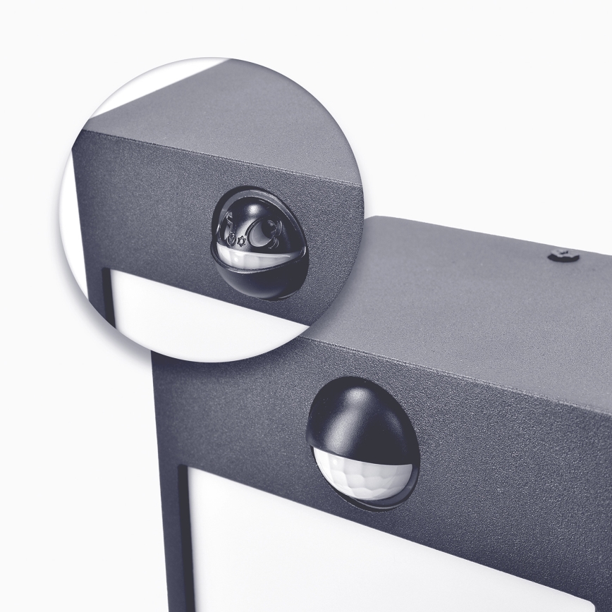 Brilagi - Aplique LED de exterior con sensor TERNI LED/12W/230V antracita IP44