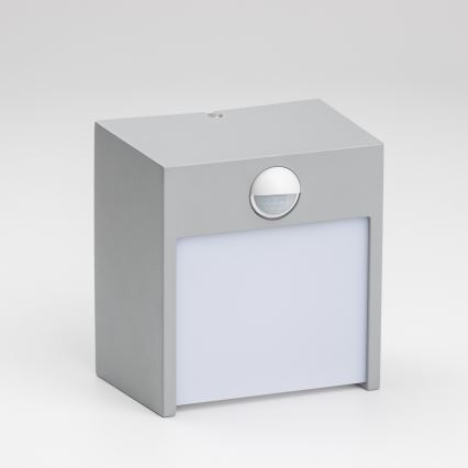 Brilagi - Aplique LED de exterior con sensor TERNI LED/12W/230V gris IP44