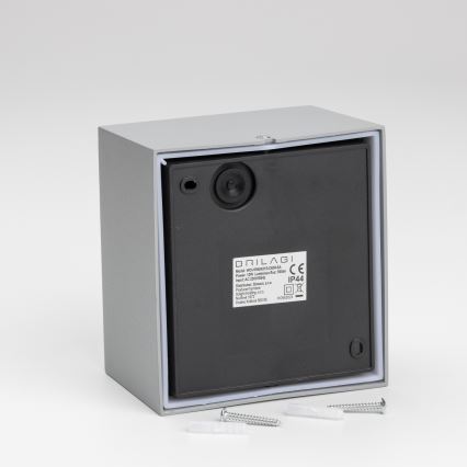 Brilagi - Aplique LED de exterior con sensor TERNI LED/12W/230V gris IP44