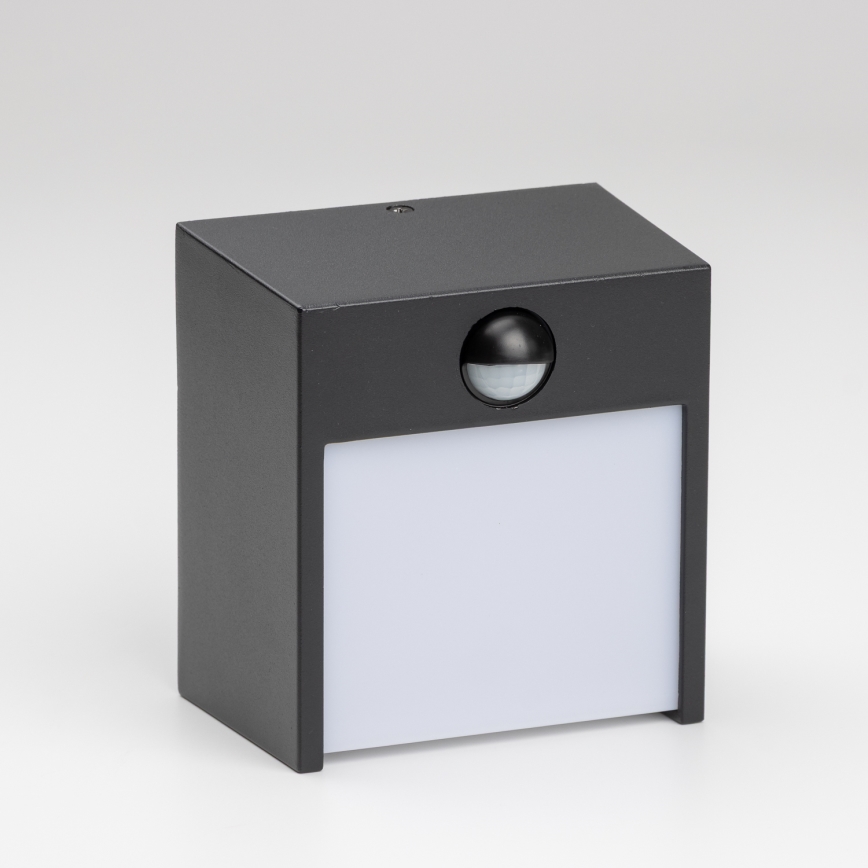 Brilagi - Aplique LED de exterior con sensor TERNI LED/12W/230V negro IP44