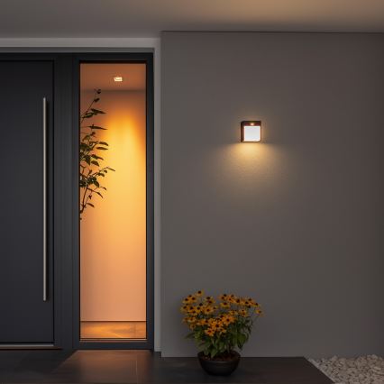 Brilagi - Aplique LED de exterior con sensor TERNI LED/12W/230V negro IP44