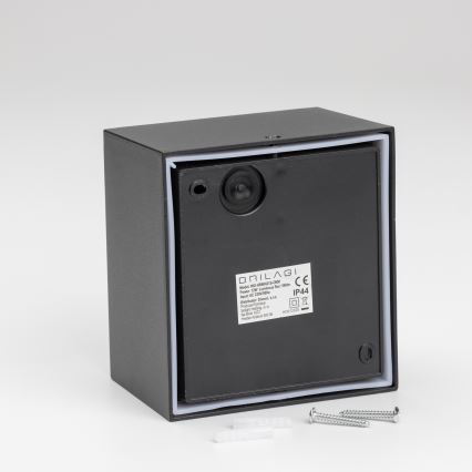 Brilagi - Aplique LED de exterior con sensor TERNI LED/12W/230V negro IP44