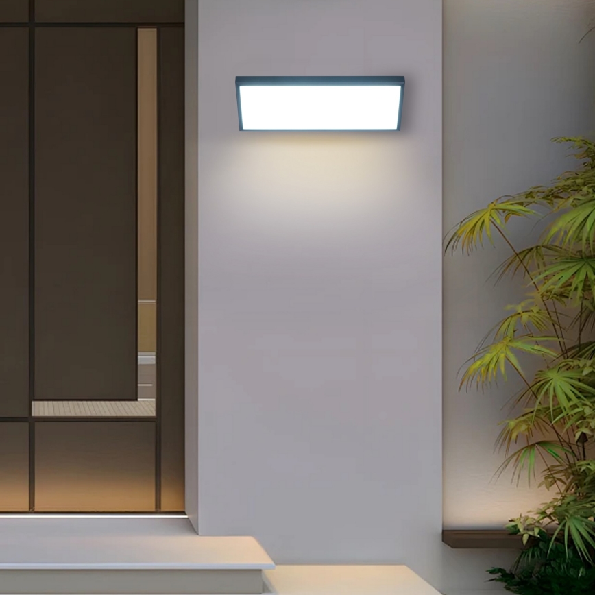 Brilagi - Aplique LED de exterior con sensor TRIANGLE LED/42W/230V, antracita, IP65