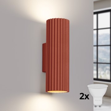 Brilagi - Aplique LED de pared CRESTO 2xGU10/10W/230V 20 cm rojo