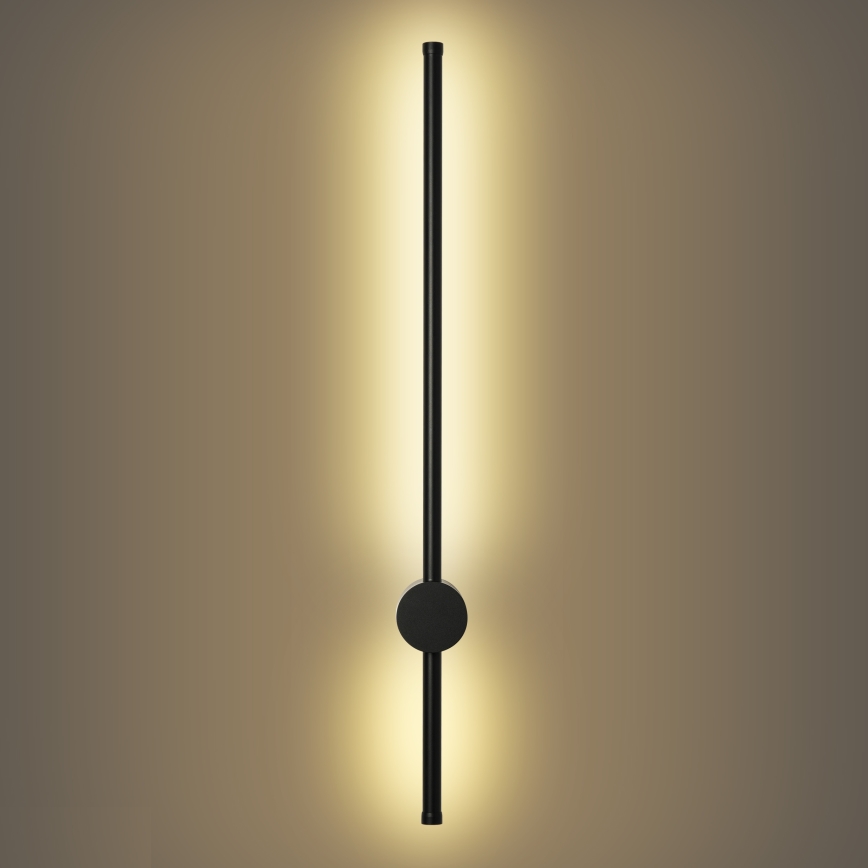 Brilagi - Aplique LED de pared exterior AURA, 12W/230V, 3000K, IP54, 65 cm, negro, CRI 90