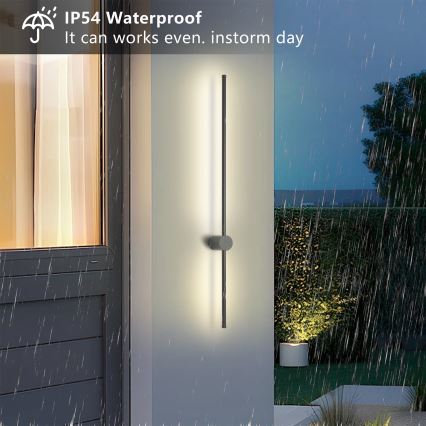 Brilagi - Aplique de pared exterior AURA LED/20W/230V 4000K IP54 97 cm antracita