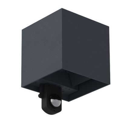 Brilagi - Aplique LED de pared para exterior con sensor CUBE LED/6W/230V antracita IP65