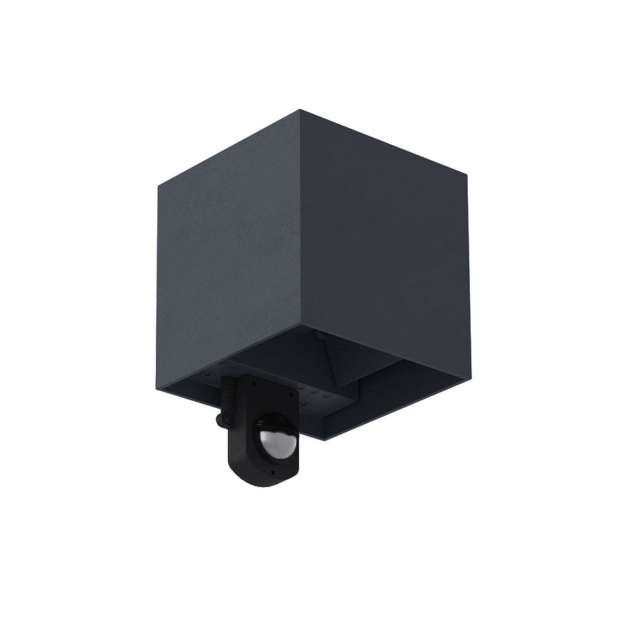 Brilagi - Aplique LED de pared para exterior con sensor CUBE LED/6W/230V antracita IP65