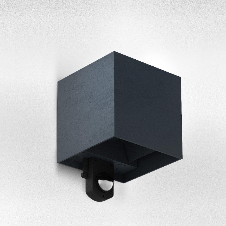 Brilagi - Aplique LED de pared para exterior con sensor CUBE LED/6W/230V antracita IP65