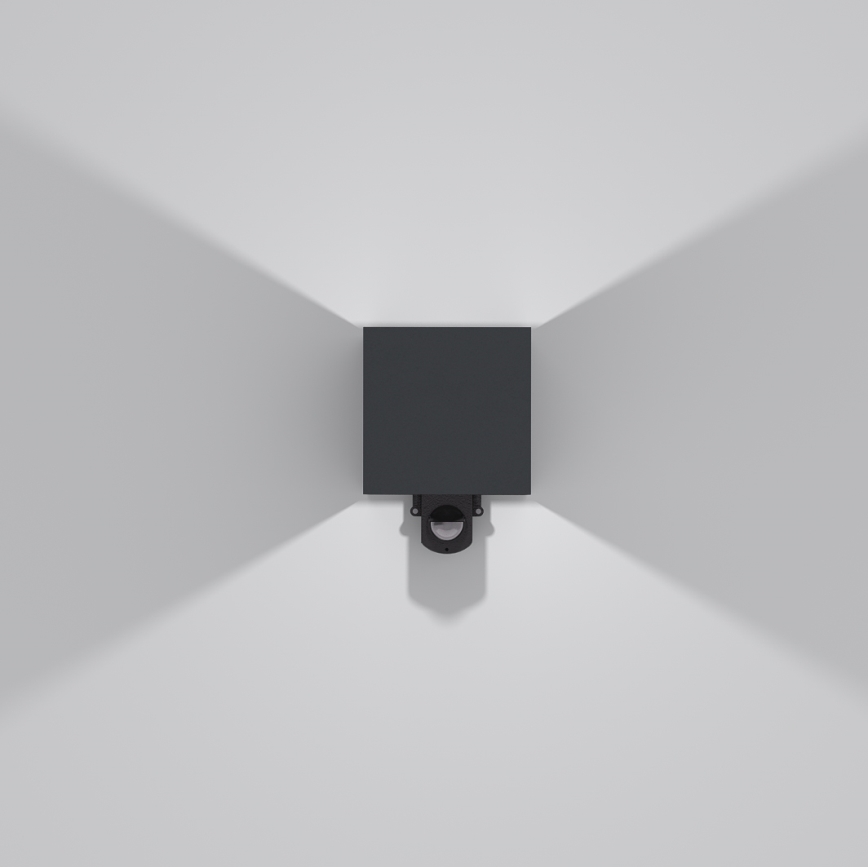 Brilagi - Aplique LED de pared para exterior con sensor CUBE LED/6W/230V antracita IP65
