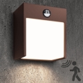 Brilagi - Aplique LED de pared exterior con sensor TERNI LED/12W/230V marrón IP44