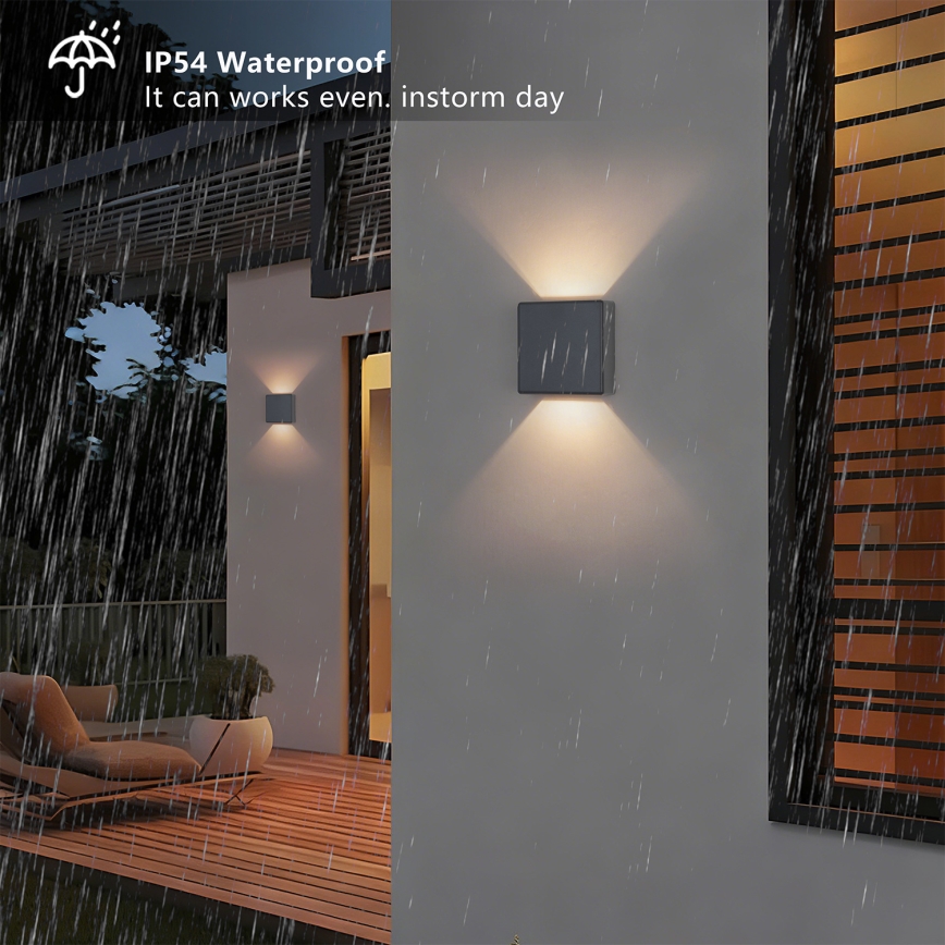 Brilagi - Aplique LED de pared exterior DOUBLERAY 6W/230V antracita IP54