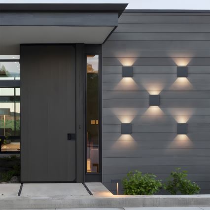 Brilagi - Aplique LED de pared exterior DOUBLERAY 6W/230V antracita IP54