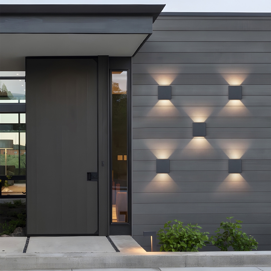 Brilagi - Aplique LED de pared exterior DOUBLERAY 6W/230V antracita IP54