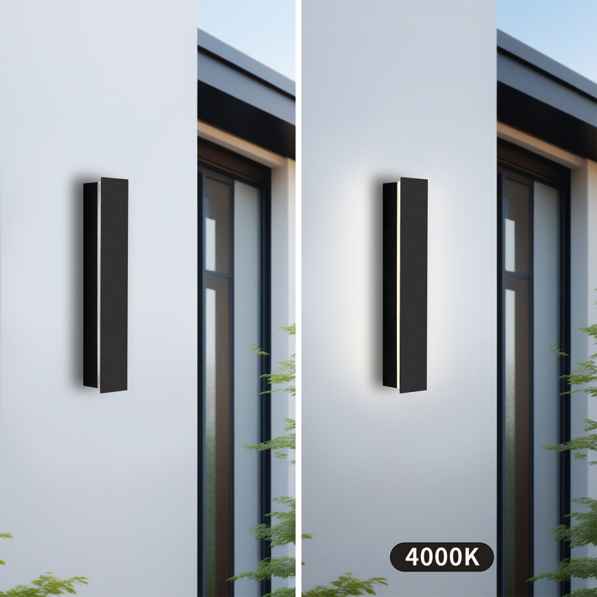 Brilagi - Aplique de pared exterior LED LINEAR, 8W, 230V, 4000K, IP65, 30 cm, negro
