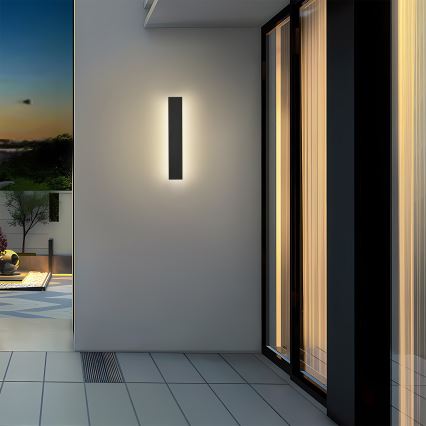 Brilagi - Aplique de pared exterior LED LINEAR, 8W, 230V, 4000K, IP65, 30 cm, negro