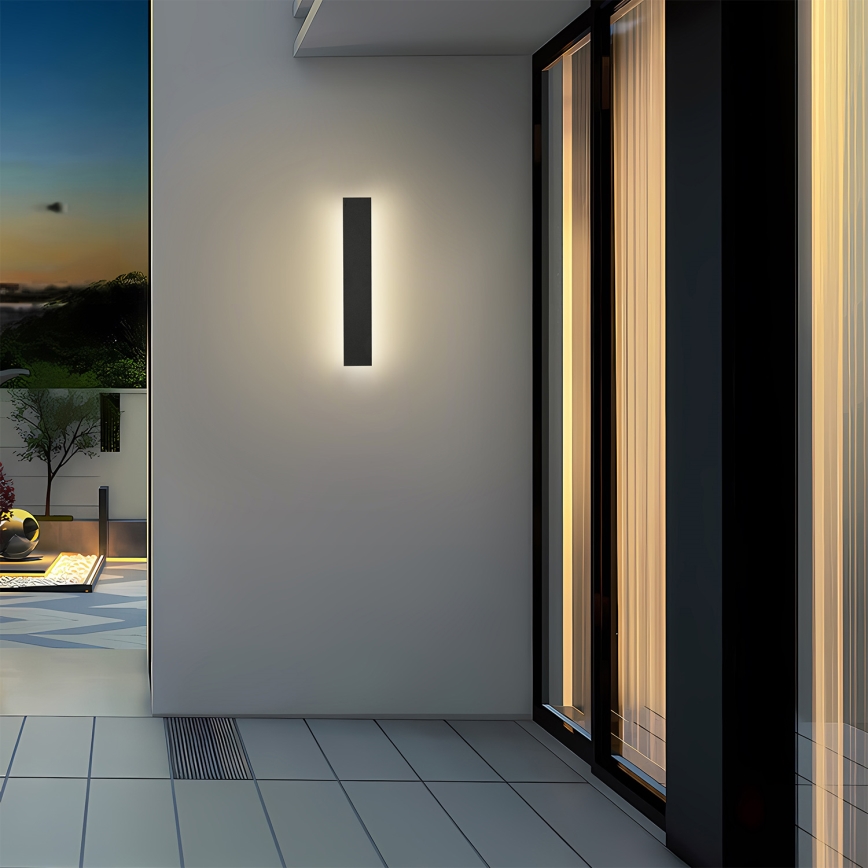 Brilagi - Aplique de pared exterior LED LINEAR, 8W, 230V, 4000K, IP65, 30 cm, negro