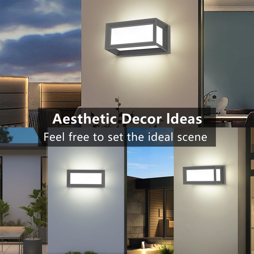 Brilagi - Aplique LED de pared exterior PARKER/12W/230V, gris, IP44