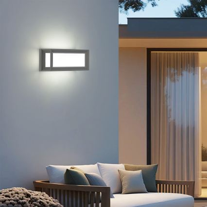 Brilagi - Aplique LED de pared exterior PARKER/12W/230V, gris, IP44
