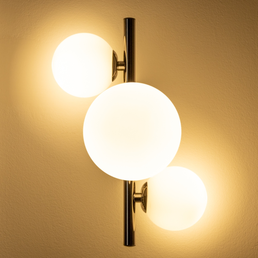 Brilagi - Aplique LED de pared MILLA 3xG9/3W/230V negro cromado/blanco