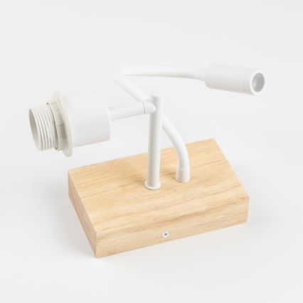 Brilagi - Lámpara de pared LED flexible NUBILA WOOD 1xE27/25W/230V + LED/3W roble/blanco/gris claro