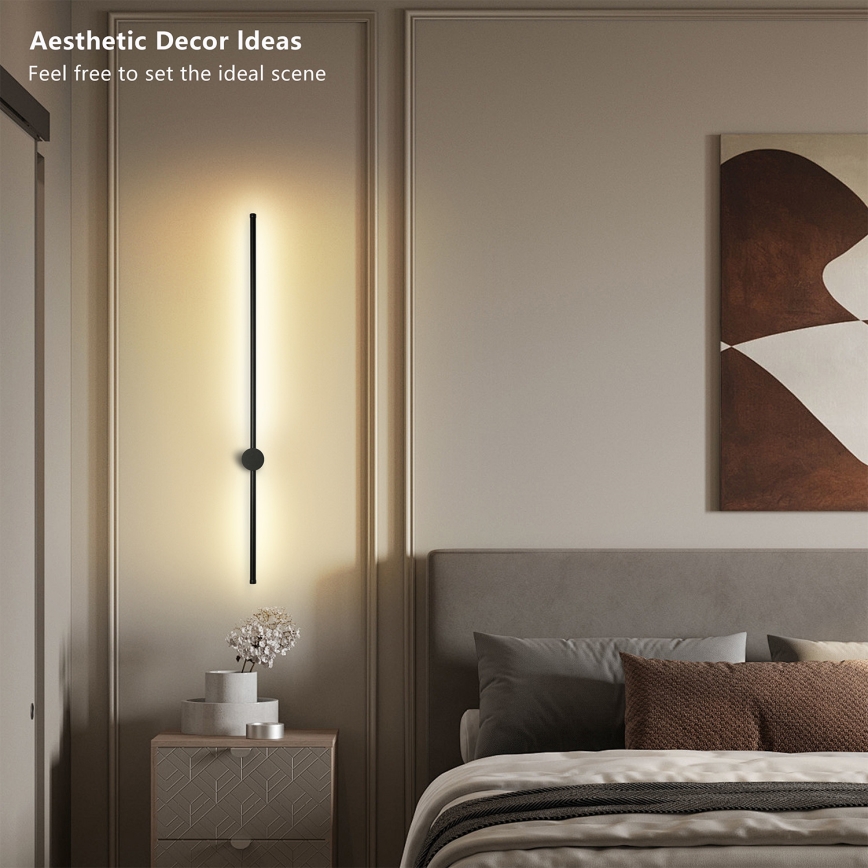 Brilagi - Aplique LED exterior AURA LED/20W/230V 4000K IP54 97 cm negro CRI 90