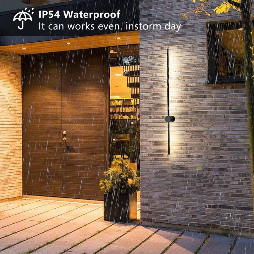 Brilagi - Aplique LED exterior AURA LED/20W/230V 4000K IP54 97 cm negro CRI 90