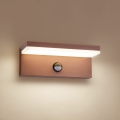 Brilagi - Aplique LED de pared para exterior con sensor TESSI LED/10W/230V marrón IP54