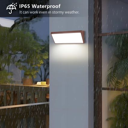Brilagi - Aplique de pared LED para exterior con sensor TRIANGLE LED/42W/230V marrón IP65