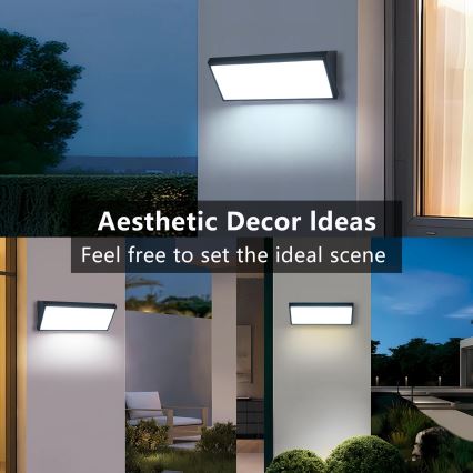 Brilagi - Aplique de pared LED exterior con sensor TRIANGLE LED/42W/230V negro IP65