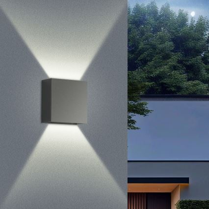 Brilagi - Aplique LED de pared para exterior DOUBLERAY LED/4W/230V antracita IP65