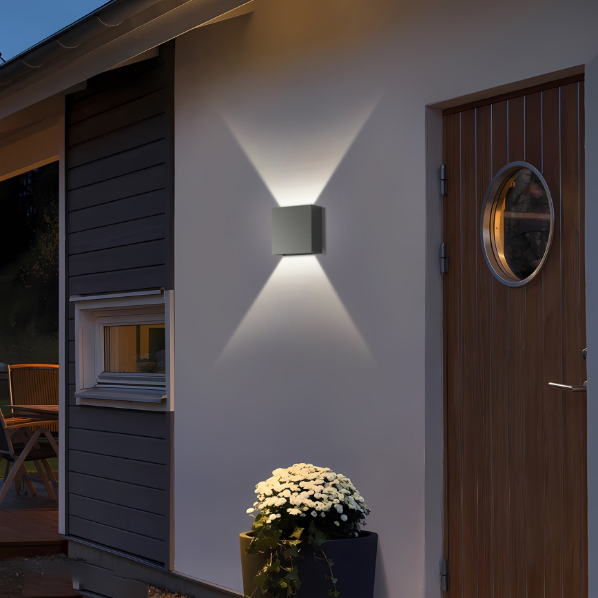 Brilagi - Aplique LED de pared para exterior DOUBLERAY LED/4W/230V antracita IP65