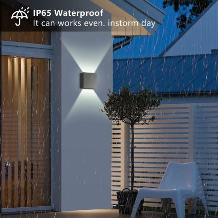 Brilagi - Aplique LED de pared para exterior DOUBLERAY LED/4W/230V antracita IP65