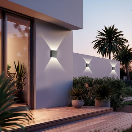 Brilagi - Aplique LED de pared para exterior DOUBLERAY LED/4W/230V antracita IP65