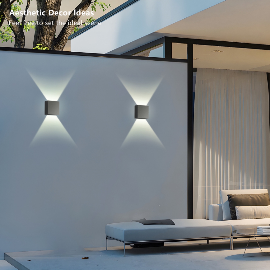 Brilagi - Aplique LED de pared para exterior DOUBLERAY LED/4W/230V antracita IP65