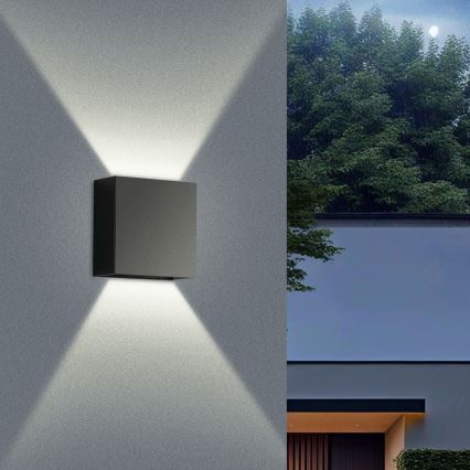 Brilagi - Aplique LED de pared para exterior DOUBLERAY LED/4W/230V negro IP65