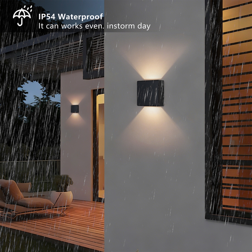 Brilagi - Aplique LED de pared para exterior DOUBLERAY LED/6W/230V, negro, IP54