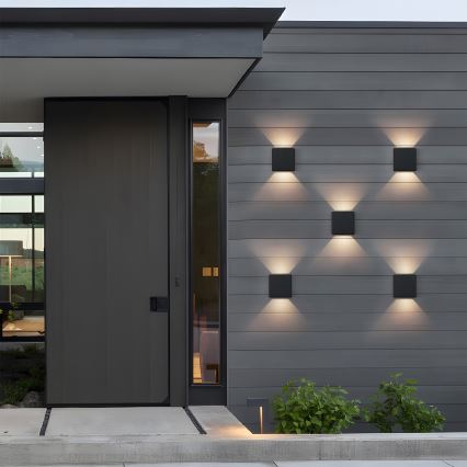 Brilagi - Aplique LED de pared para exterior DOUBLERAY LED/6W/230V, negro, IP54