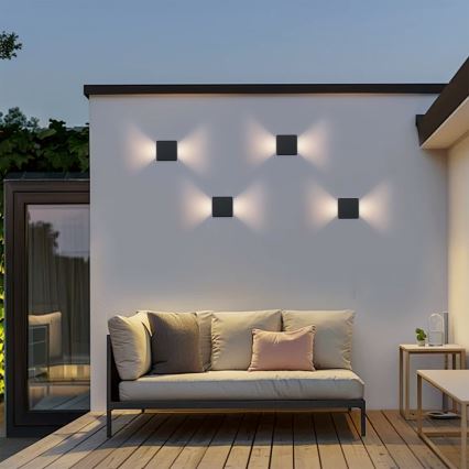 Brilagi - Aplique LED de pared para exterior DOUBLERAY LED/6W/230V, negro, IP54