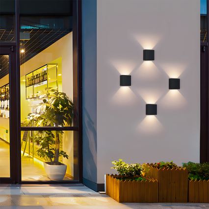 Brilagi - Aplique LED de pared para exterior DOUBLERAY LED/6W/230V, negro, IP54