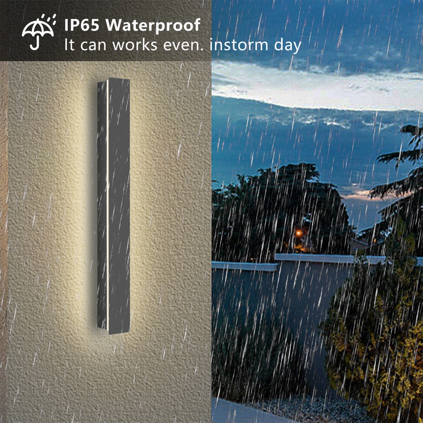 Brilagi - Aplique de pared exterior LED LINEAR, 12 W, 230 V, 3000 K, IP65, 50 cm, antracita, CRI 90