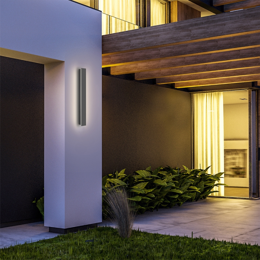 Brilagi - Aplique de pared exterior LED LINEAR, 12 W, 230 V, 3000 K, IP65, 50 cm, antracita, CRI 90