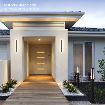 Brilagi - Aplique de pared exterior LED LINEAR, 12 W, 230 V, 3000 K, IP65, 50 cm, antracita, CRI 90