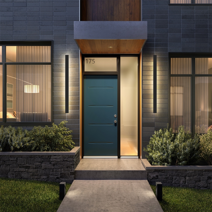 Brilagi - Aplique de pared exterior LED LINEAR LED/22W/230V 3000K IP65 100 cm negro CRI 90