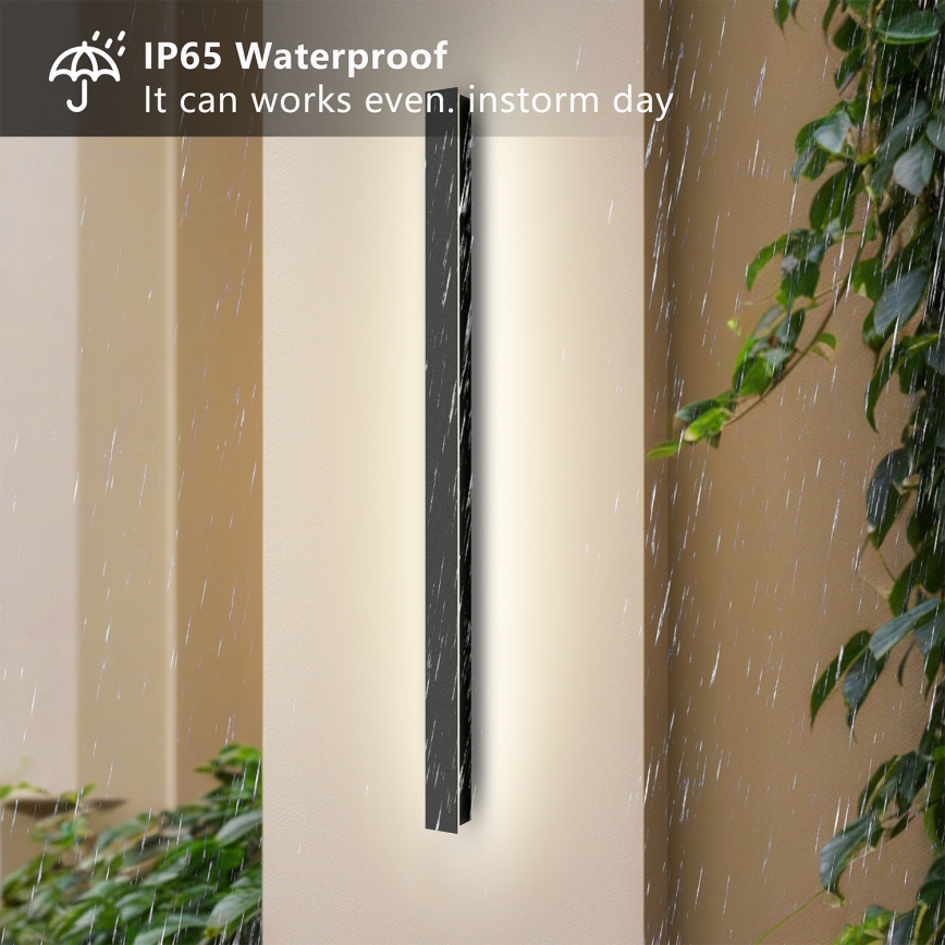 Brilagi - Aplique de pared exterior LED LINEAR LED/22W/230V 3000K IP65 100 cm negro CRI 90