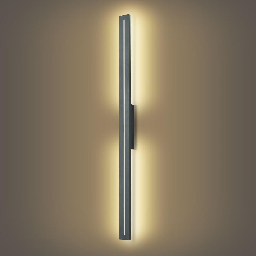 Brilagi - Aplique LED de pared para exterior LINEO, 24W, 230V, 3000K, IP65, 100 cm, antracita