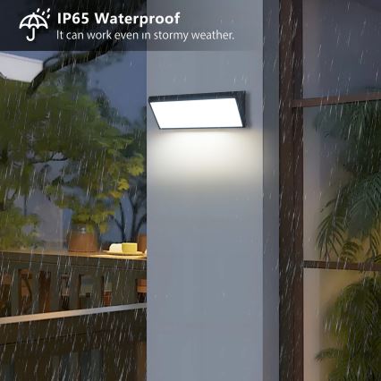 Brilagi - Aplique de pared exterior LED TRIANGLE LED/42W/230V 3000/4000/6500K negro IP65