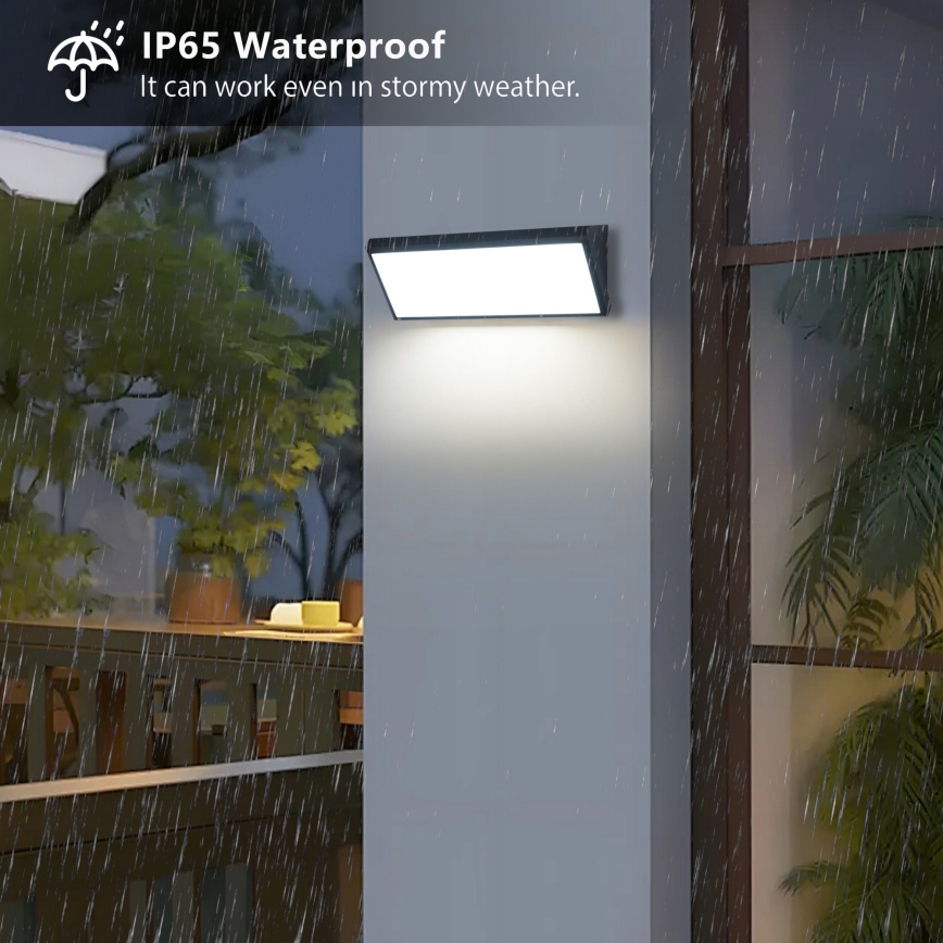 Brilagi - Aplique de pared exterior LED TRIANGLE LED/42W/230V 3000/4000/6500K negro IP65